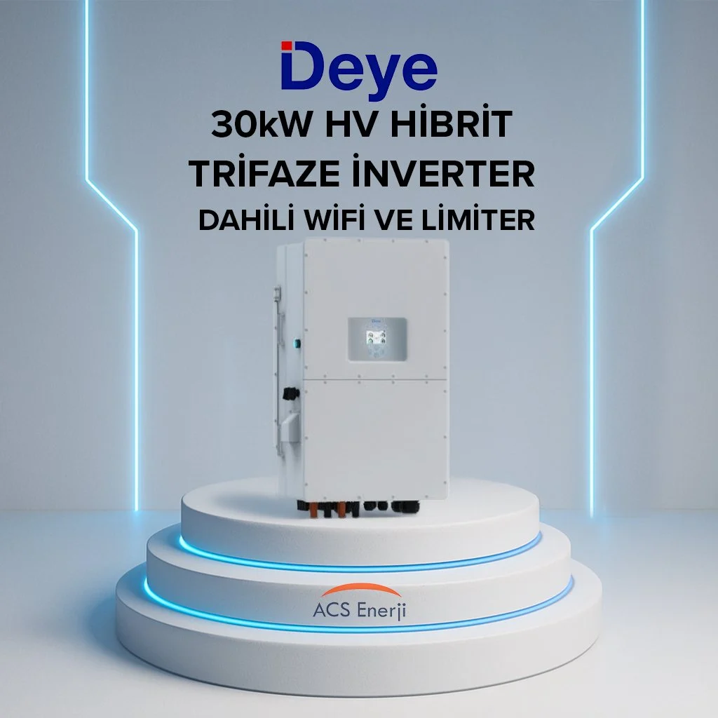 Deye 30 kW Trifaze HV Hibrit İnverter (Dahili Wifi ve Limiter)